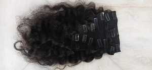 ผมแท้จากอินเดียแบบ Remy  ทรง Jerry Curl  แบบคลิปต่อผม  เย็บสองชั้น  น้ำหนัก 100 กรัม  ขายส่งแบบแพ็ค - Product Image 4