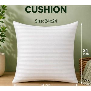 Almohada de Cama Tejida Suave de 24x24 Pulgadas - Cojín Decorativo para el Hogar y Hoteles - Product Image 1