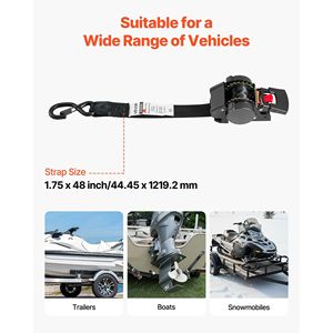 Kit Cinghie Fisse per Rimorchio con Ganci a S e Bloccaruote, Carico di Lavoro 745 kg, Alta Resistenza alla Rottura - Product Image 4