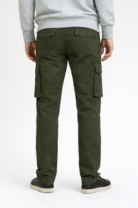 กางเกงคาร์โก้ผู้ชายใส่สบายอเนกประสงค์ Olive ที่ทนทานซึ่งทำจากผ้าฝ้ายที่อุดมไปด้วยจำเป็น - Product Image 3