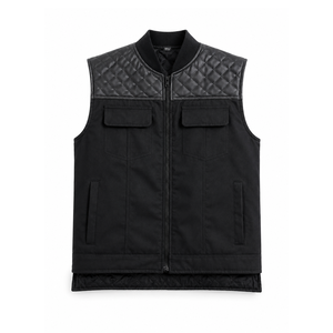 Chaleco de cuero de moto de alta calidad a bajo precio, Chaleco de cuero de moto ligero con logotipo personalizado para hombre a la venta - Product Image 1