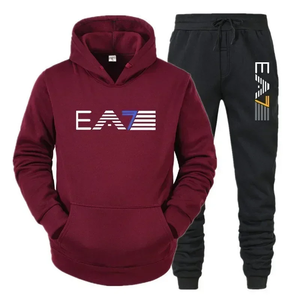 Ensemble de survêtement décontracté en Spandex/Polyester de haute qualité pour hommes, coupe oversize, 370 grammes, avec sweat à capuche et pantalon de jogging pour la saison hivernale - Product Image 2