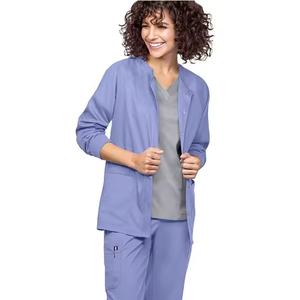 Blouses médicales zippées pour hommes en tissu extensible 4 directions Spandex/Polyester – Ensembles de blouses d'infirmière pour hôpital – Vêtements médicaux - Product Image 6