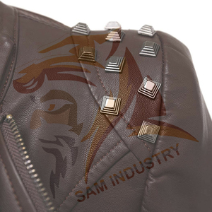 New Street Wear Style Regular Sleeve <b>Ladies</b> Leather <b>Jackets</b> Latest Arrival Solid Color Casual Wear Women Leather <b>Jacket</b> - Product Image 5