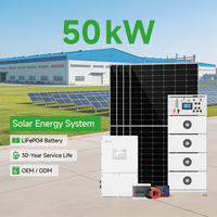 Système d'énergie solaire hybride, système d'énergie solaire 50 kW, systèmes de stockage de batteries solaires et kit complet de panneaux solaires