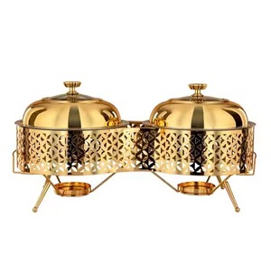 UAE Chaffing Dish Cream Beige Textured Fish Scale Pattern Food Warmer Dome Lid Home Hotel Wedding Table <b>Top</b> Chaffing Dish - Product Image 6