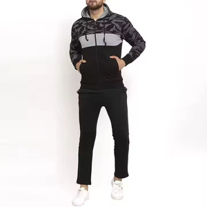 Hot Selling Men Zipper Tracksuit Breathable Regular Fit Streetwear Printed <b>Fleece</b> Winter Collection - Product Image 1