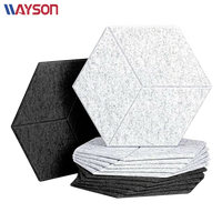 Panneau mural insonorisant hexagonal 3D en feutre polyester coloré, en promotion