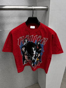2026 Women's Oversized <b>Cropped</b> Graphic T Shirt Vintage Streetwear Cotton Boxy Tee Custom Printed Casual Fashion <b>Top</b> - Product Image 3