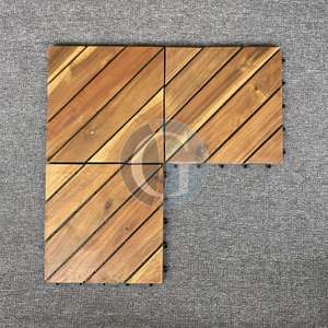 Dalles de terrasse extérieures en bois d'acacia du Vietnam, 300x300mm, imperméables, antidérapantes, écologiques, à emboîtement, garantie 5 ans+, pour jardin - Product Image 6