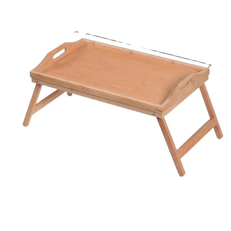 Bandeja dobrável para cama, mesa de bambu para laptop