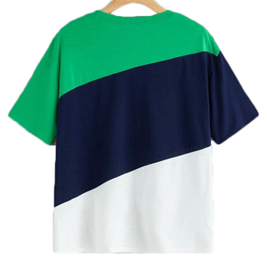 Camiseta de Manga Corta para Hombre, Cuello Redondo, Diseño Color Block, Tejido, Estilo Casual, Verde, Azul Marino, Blanco, Diseño Sólido - Product Image 2
