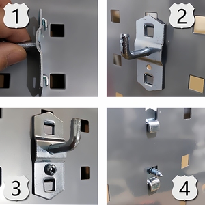 Square Hole Pegboard <b>Hooks</b> Hardware Storage Rack Accessories Wall Mount Tool Organizer - Product Image 3
