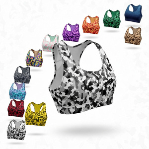 Hot Selling Camouflage Printed Sports <b>Bra</b> High Support Workout Running Breathable <b>Stretch</b> Exercise Spandex Polyester Comfort <b>Bra</b> - Product Image 1