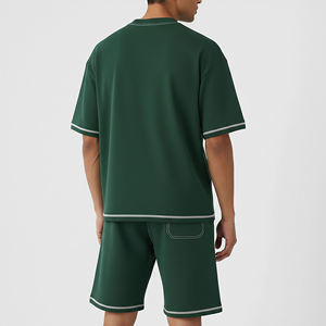 T-shirt court personnalisé imprimé intégralement, respirant, style streetwear, coupe ample, ensemble deux pièces pour homme, été - Product Image 2