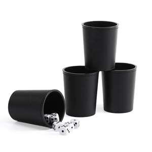 En gros, ensemble de gobelets à dés empilables en cuir PU personnalisé, accessoires de jeu de table pour divertissement, clubs et soirées - Product Image 4