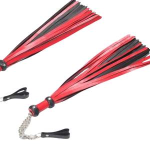 Flogger en cuir véritable imprimé par transfert thermique, poignée lisse et arrondie, boucle en acier, largeur 2,5 cm, détection par aiguille, flexible et polyvalent - Product Image 2