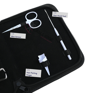 Kit completo de herramientas para extensiones de cabello: Alicates de microenlace, herramienta de gancho para cabello, microperlas, crimpadora y removedora, tijeras para cortar hilos. - Product Image 4