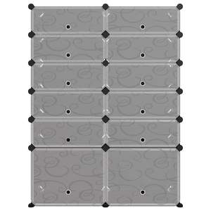 Étagère à chaussures en PP (polypropylène) noir et acier 37 x 14,6 x 49,2 pouces - Product Image 3