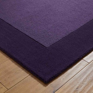 Customizable Modern Purple Framed Rug | Soft Hand-Tufted Wool Floor Mat for Elegant Living Spaces and Showroom Decor - Product Image 6