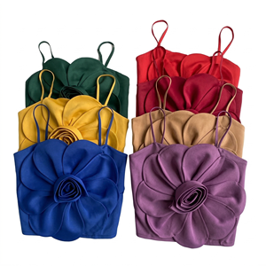 Women's Eco-Friendly Breathable Fleece Fabric Tank <b>Top</b> with <b>Sequined</b> Hole Applique Ruffles Casual Style - Product Image 1