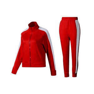 Trajes Deportivos Rojos Personalizados al por Mayor para Mujer, 100% Algodón, Traje Deportivo de Invierno para Mujer, Ropa de Entrenamiento Transpirable - Product Image 1