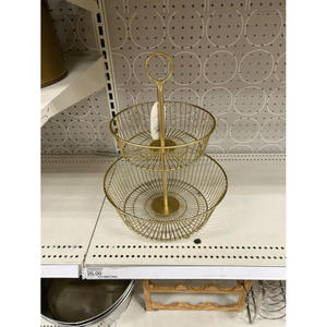 Anti Slip Metal <b>Wire</b> 3 Tier Tall Farmhouse Style Fruits Basket Decorative Kitchen Countertop & Floor Display Fruis Basket Latest - Product Image 2