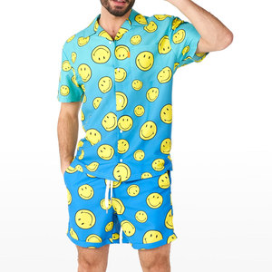 Ensemble chemise et short hawaïen en matériau durable, faible MOQ, nouveau design personnalisé - Product Image 1