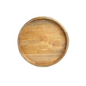 ถาดชา กาแฟ ทรงกลม ทำจากไม้ เป็นมิตรกับสิ่งแวดล้อม งานฝีมือทำมือ ถาดไม้ขายดี สไตล์อเมริกัน - Product Image 1