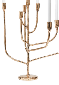 Candélabre en laiton fait main en forme de branche d'arbre, 9 bras, finition dorée, porte-bougie conique, résistant à la chaleur, centre de table de Noël WB Inc - Product Image 5