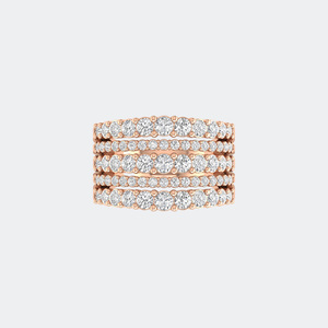 3.10CTW Round Cut Prong Set Multi-Row <b>Statement</b> <b>Ring</b> - Product Image 3