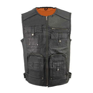 Classic Style Leather <b>Vest</b> For Biker Wear Online Sale High Quality Leather <b>Vest</b> Wholesale Price Leather <b>Vest</b> - Product Image 3