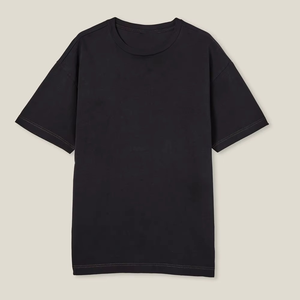 Oversized Boxy <b>Extended</b> Crew Neck Running T-<b>shirt</b> Men 240g Solid 100% Cotton Loose Half Sleeve Sports Clothing Custom - Product Image 2