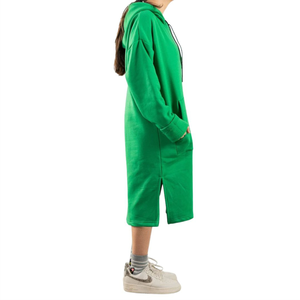 Sweat-shirt à capuche pour femme, couleur unie, manches longues, en coton tricoté, coupe ample, haut décontracté, vêtement d'automne - Product Image 2