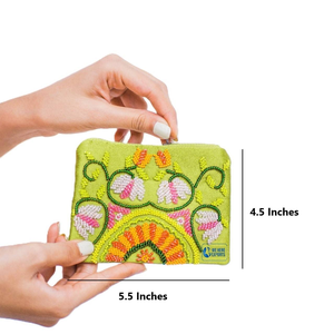 Handmade Beaded Coin Purse Small Zipper Pouch Embroidered Floral Design Ethnic Style <b>Wallet</b> for <b>Women</b> Girls Gift Accessory - Product Image 6