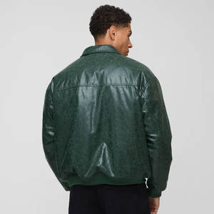 Veste en cuir pour homme à capuche, look classique, design patchwork, imperméable, respirante, taille personnalisable - Product Image 5