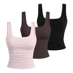 Camiseta sin mangas básica para mujer, cuello redondo, tejida, 100% algodón, transpirable, de secado rápido, informal, para verano - Product Image 4