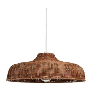 Dark Brown Rattan Lampshade Shallow Dome Woven Pendant Light <b>Shade</b> Handcrafted Hanging Ceiling <b>Lamp</b> Cover <b>Mid</b> <b>Century</b> - Product Image 3