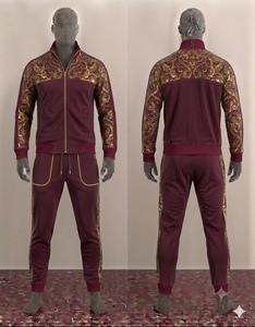 ชุดวอร์มผู้ชายสีส้ม เสื้อแจ็คเก็ตซิปเต็มตัว กางเกงจ็อกเกอร์ ผ้าโพลีเอสเตอร์ผสมคอตตอน ระบายอากาศได้ดี เหมาะสำหรับใส่ในฤดูใบไม้ร่วง สวมใส่สบาย ทรงปกติ สีพื้น - Product Image 6