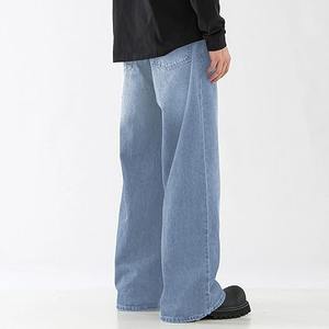 กางเกงยีนส์เดนิมทรงตรงคุณภาพสูงสั่งทำพิเศษ สไตล์สตรีทแวร์ สีซีดแบบซันเฟด ล้างสีแบบแอซิดวอช สีฟ้าอ่อนสไตล์วายทูเค แต่งขาดแบบดิสเทรส สำหรับผู้ชาย ฤดูใบไม้ผลิ - Product Image 2