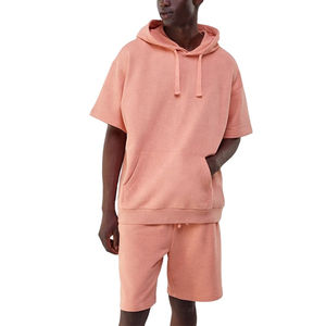 TAXES INDUSTRY Conjunto de Sudadera con Capucha y Pantalones Cortos de Punto Transpirable para Hombre, Ropa Deportiva Casual de Alta Calidad, Estilo Urbano, Tallas Grandes - Product Image 4