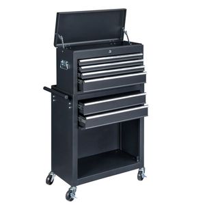 Carro de herramientas de reparación negro Gabinetes de herramientas prácticas para organización y movilidad - Product Image 2