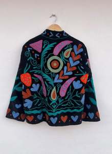 Chaqueta de Invierno Suzani, Prenda Exterior Étnica y Chic, Chaqueta Suzani de Estilo Vintage, Chaqueta de Invierno de Terciopelo Bordado, Abrigo Vintage Unisex - Product Image 6