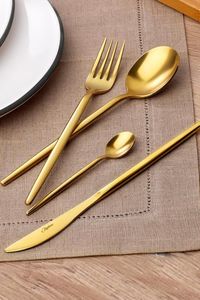 Juego de Cubiertos de Lujo Dorados para Banquetes, Vajilla Elegante para Comedor, Venta al por Mayor, Exportación, Suministros para Hostelería - Product Image 2