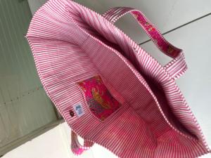 Bolsos Tote de Algodón Acolchado Kantha, Tela Reciclada, Uso Diario de Verano, Cierre de Cremallera Hecho a Mano, Cadenas - Product Image 4