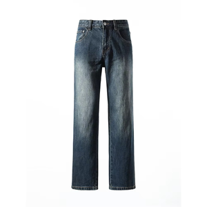 Custom <b>Men</b> Outfit Baggy Fit Dark Blue <b>Jeans</b> Pants Medium Blue Denim <b>Jeans</b> <b>Men's</b> Slim Fit Pants Distressed Wash Comfortable Trend - Product Image 1