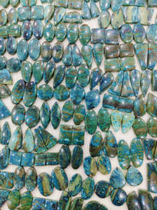 Shattuckite 100% Piedra preciosa natural Cabujón Piedra preciosa suelta Lote de piedras preciosas de Shattuckite de alta calidad Precio al por mayor Par Hecho a mano - Product Image 2