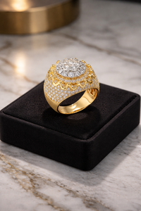 Luxury Hip Hop Crown Cluster <b>Ring</b> Iced Out Diamond Style 925 <b>Silver</b> 10K 14K Gold Finish Bold <b>Statement</b> Party Jewelry for Men - Product Image 4