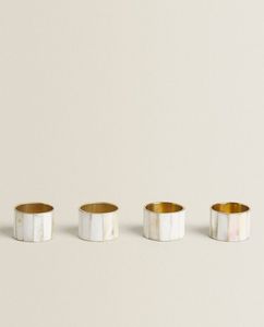 Hot Selling Design Brass <b>MOP</b> Napkin Ring Metal Napkin Ring With <b>MOP</b> Inlay Stainless steel Napkin Ring At Factory Wholesale Price - Product Image 3