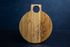 Round Sustainable Wooden Chopping <b>Board</b> Made From Eco Friendly Materials for Environmentally Conscious Kitchen Enthusiasts By UO - Product Image 2